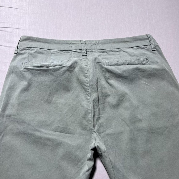 Frank & Eileen Wicklow Pants Womens 10 Green Cropped Raw‎ Hem Chino Made in USA - Picture 6 of 16